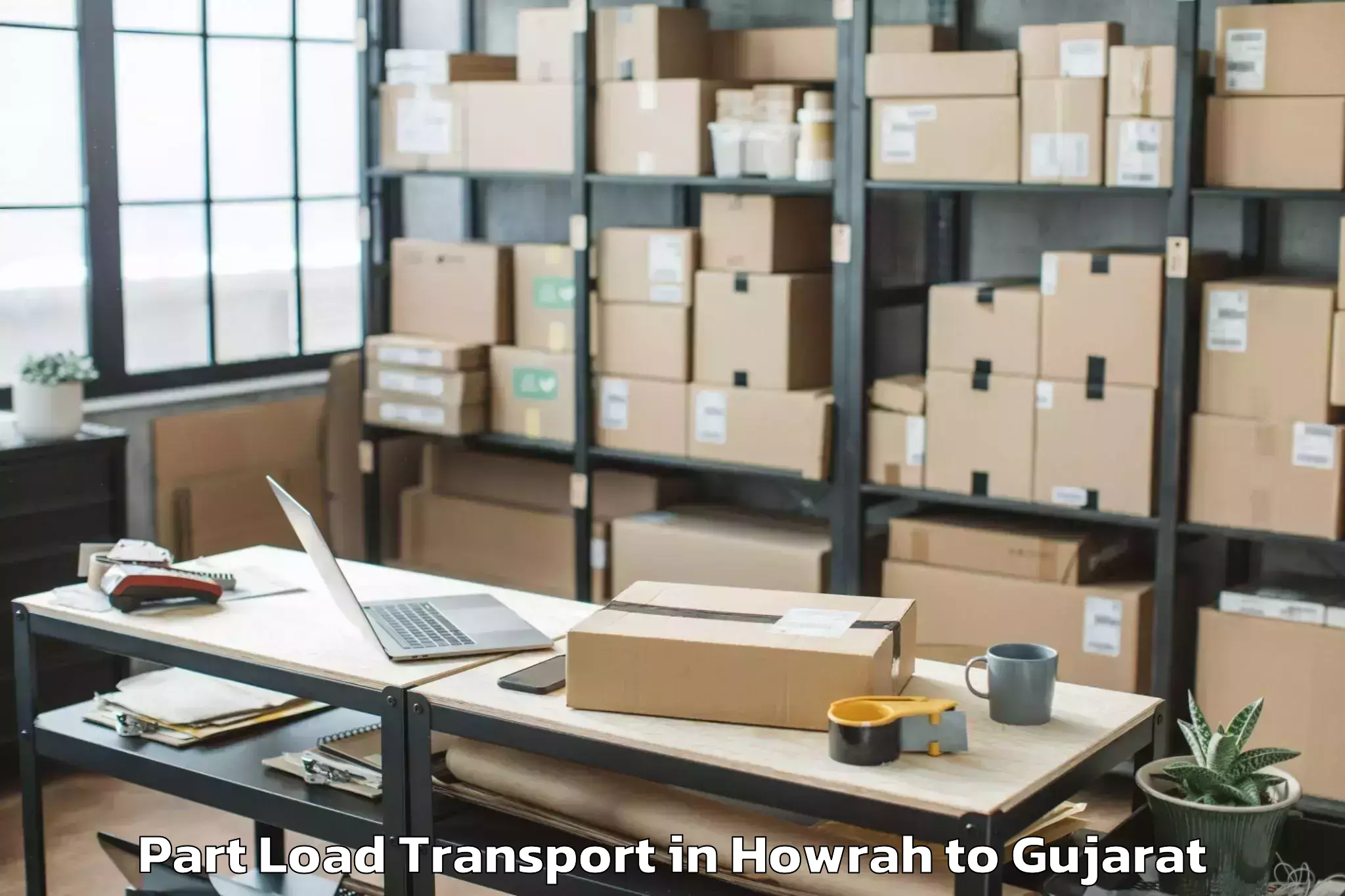 Top Howrah to Umargam Part Load Transport Available